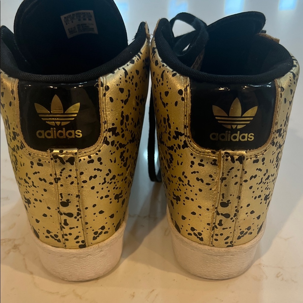 Adidas Women's Black and Gold High-Top Sneakers - Picture 6 of 10